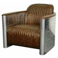New Pacific Direct Easton PU Accent Chair Aluminum Frame, Distressed Mocha 633046P-D3
